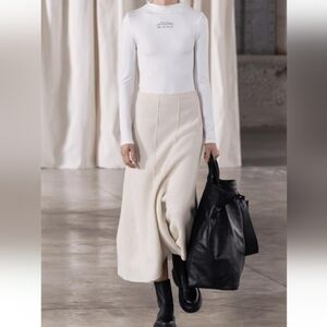Zara ZW Collection 100% Wool Textured Skirt with High waist. NWT